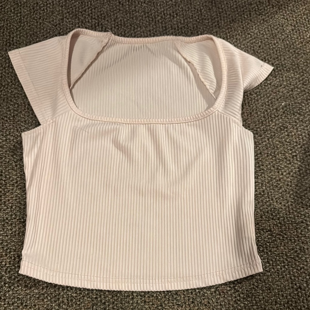 Women's Cream Ribbed Top